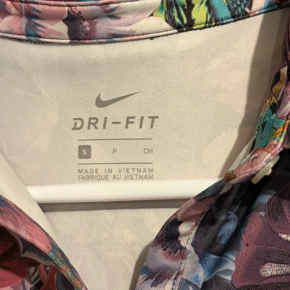Nike Dri-FIT Sleeveless Golf Polo Women's Small Tropical Floral Print